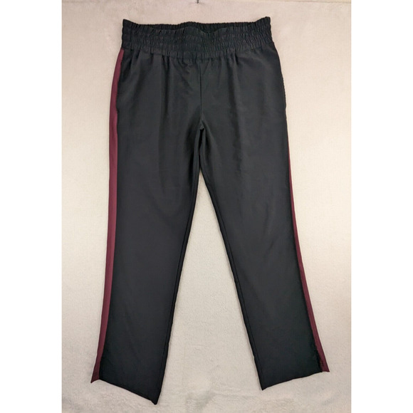 Z by Zella sz 1X Athletic Jogger Pants black & burgundy stripes on sides 0692 - Picture 1 of 6